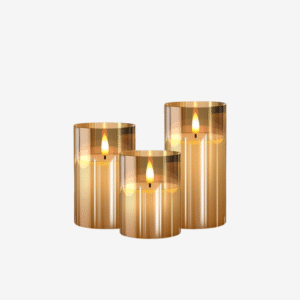 Glass Battery Operated LED Flameless Candles